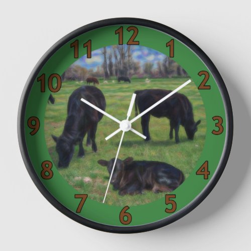 Calves on Pasture Clock