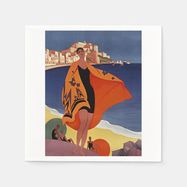 Calvi city in Haute-Corse, France Napkins (Front)