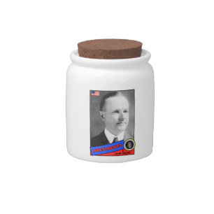 Calvin Coolidge Baseball Card Candy Jar