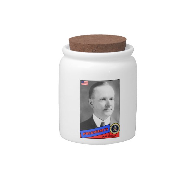 Calvin Coolidge Baseball Card Candy Jar (Front)