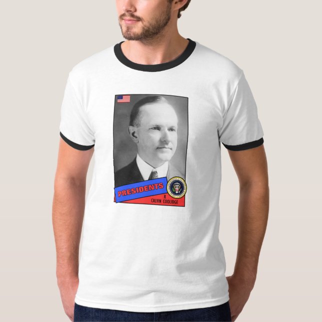 Calvin Coolidge Baseball Card T-Shirt (Front)