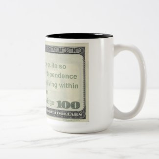 Calvin Coolidge quote mug Living within your means