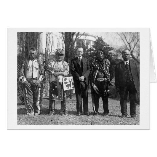 Calvin Coolidge with Osage Indians Photograph Cards (Front Horizontal)