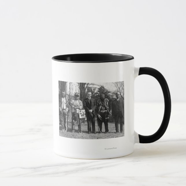 Calvin Coolidge with Osage Indians Photograph Mug (Right)