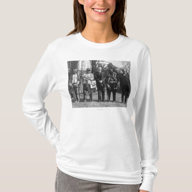 Calvin Coolidge with Osage Indians Photograph T-Shirt (Front)