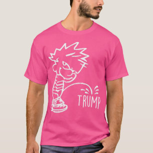 Calvin Peeing On Trump - Trump Haters T-Shirt
