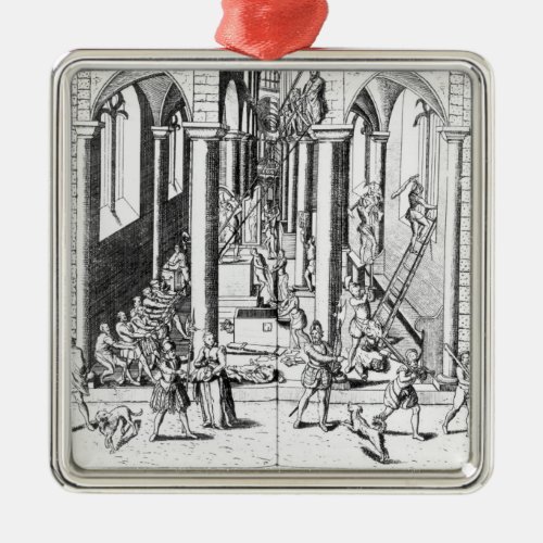 Calvinists destroying statues metal ornament