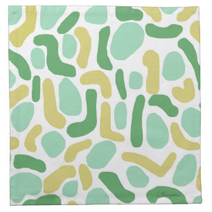 Calypso Modern Abstract Green Lime Gold Cloth Napkin