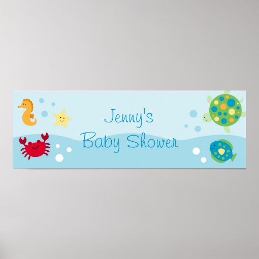 Calypso Sea Creature Baby Shower Banner Sign Zazzle