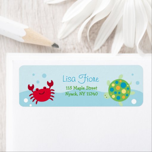 Calypso Sea Creature Ocean Address Labels | Zazzle