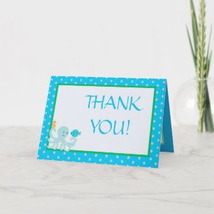 Calypso Sea Creatures Folded Thank You Card
