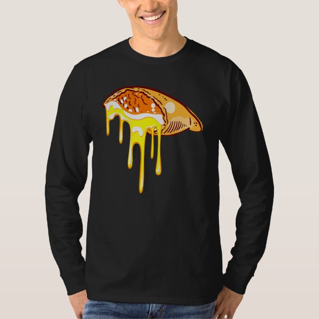 Calzone Cheese Dripping Pizza T-Shirt (Front)