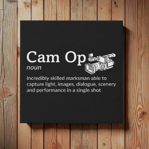Cam Op Definition - Camera Team Decor 10" x 10" Faux Canvas Print