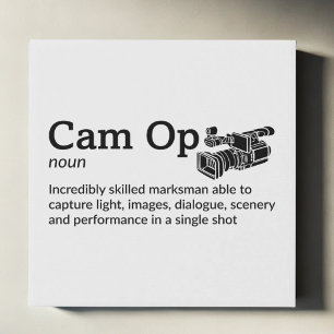 Cam Op Definition Film Crew Decor 10" x 10" Faux Canvas Print