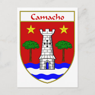 Camacho Coat of Arms/Family Crest Postcard