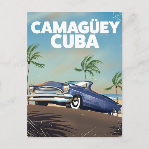 Camagey Cuban vintage travel poster Postcard