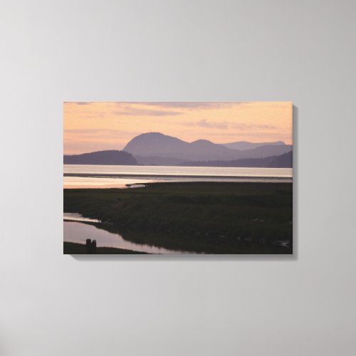 Camano Island WA at Sunset Wrapped Canvas Print