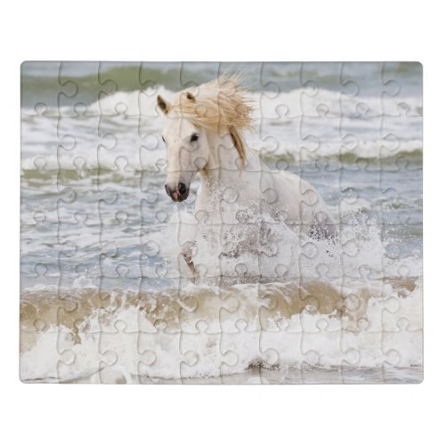 Camargue Horse in the Surf Jigsaw Puzzle