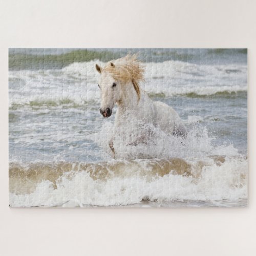 Camargue Horse in the Surf Jigsaw Puzzle