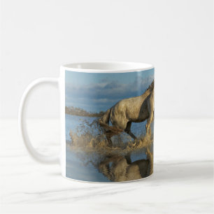 Camargue Horses and Reflection, Southern France Coffee Mug