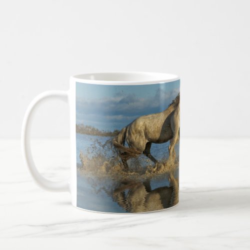 Camargue Horses and Reflection Southern France Coffee Mug