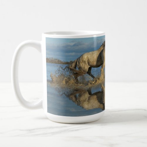 Camargue Horses and Reflection Southern France Coffee Mug