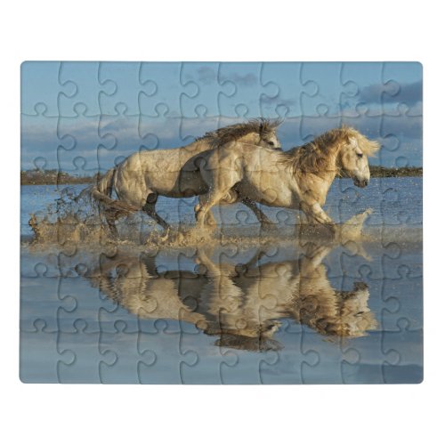 Camargue Horses and Reflection Southern France Jigsaw Puzzle