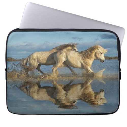 Camargue Horses and Reflection Southern France Laptop Sleeve