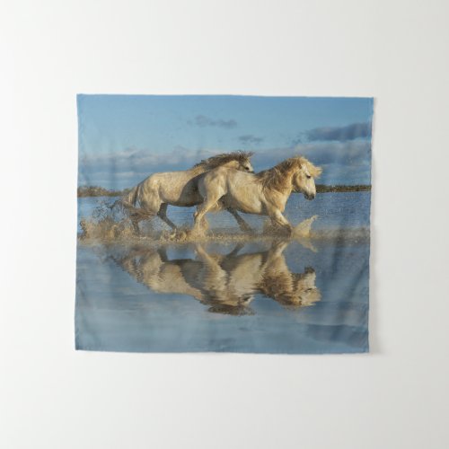 Camargue Horses and Reflection Southern France Tapestry