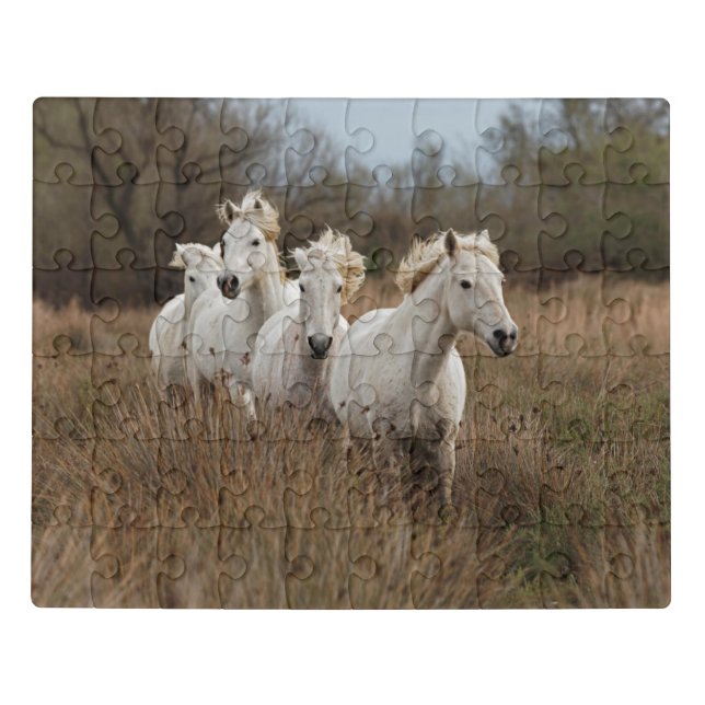 Camargue Horses Running Jigsaw Puzzle (Puzzle Horizontal)