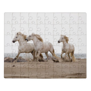 Camargue Horses Running on the Beach Jigsaw Puzzle