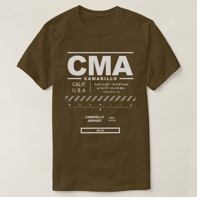 Camarillo Airport CMA T-Shirt (Design Front)