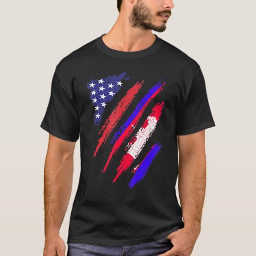 Cambodia American Grown Flag USA Patriot Heritage  T_Shirt