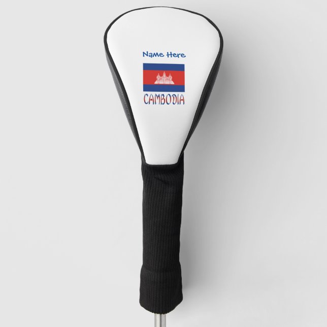 Cambodia and Cambodian Flag Personalized  Golf Head Cover (Front)