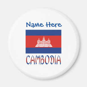Cambodia Cambodian Flag Blue Personalized  Magnet