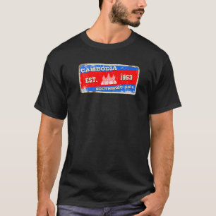 Cambodia Cambodian Khmer Proud Flag Day Temple T-Shirt