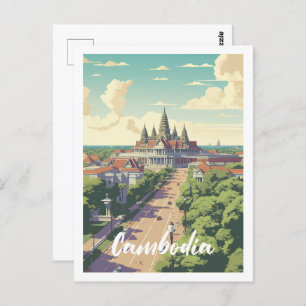 Cambodia Famous Travel Place Postcard