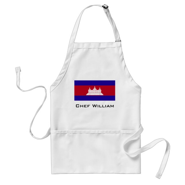 Cambodia Flag Adult Apron (Front)