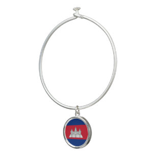 Cambodia flag bangle bracelet