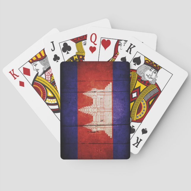 Cambodia Flag; Cambodian; Khmer Poker Cards (Back)