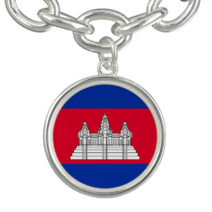 Cambodia flag Charm Bracelet