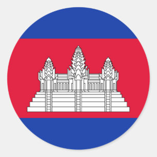 Cambodia Flag Classic Round Sticker