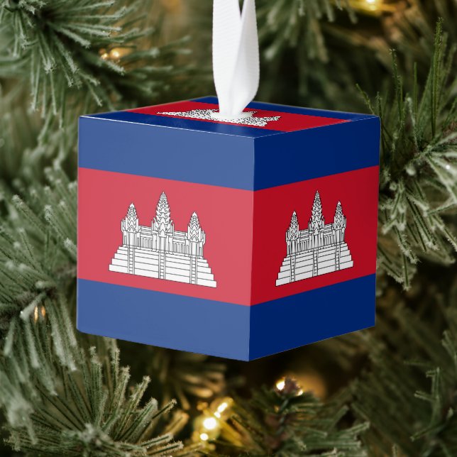 Cambodia flag cube ornament (Tree)
