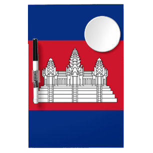 Cambodia flag dry erase board with mirror