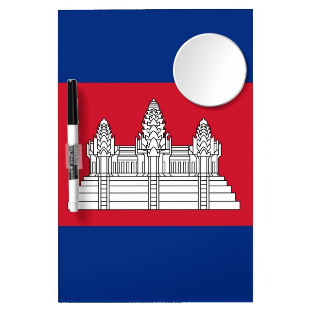 Cambodia flag dry erase board with mirror (Front)