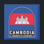 Cambodia Flag Emblem Distressed Vintage Magnet<br><div class="desc">Cambodia distressed emblem featuring the flag and coat of arms.</div>