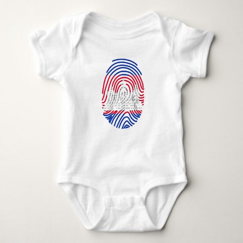 Cambodia Flag Fingerprint Baby Bodysuit