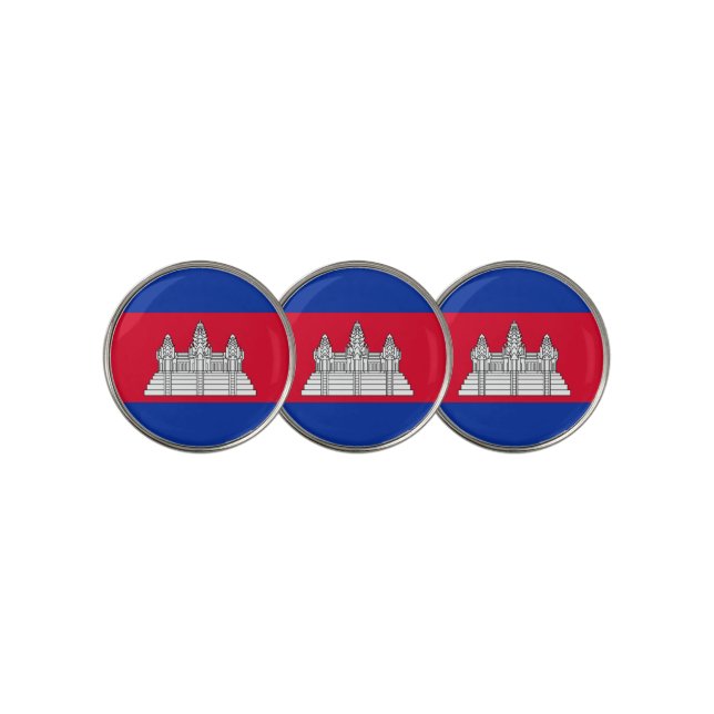 Cambodia flag Golf Ball Marker (3 Up)