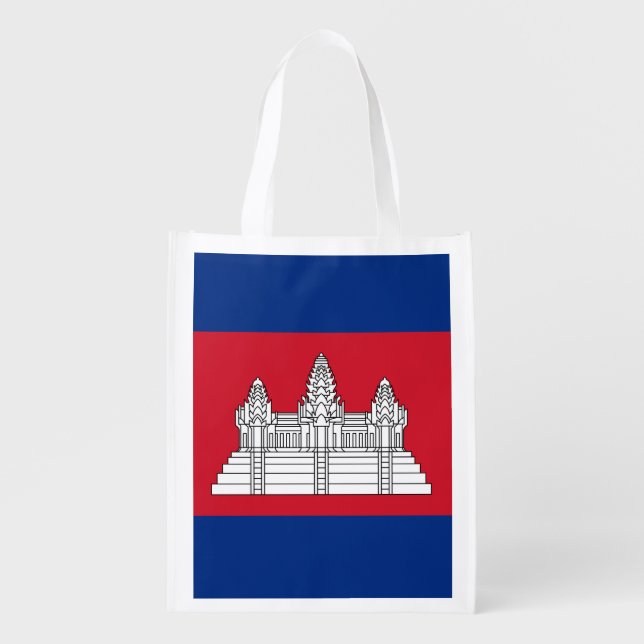 Cambodia flag grocery bag (Front)