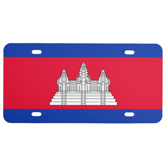 Cambodia Flag License Plate (Front)